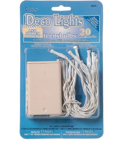 Deco Lights Battery Operated Teeny 20 Bulbs with Clear Lights- White Cord - CE11FOSFPU5 $8.63 Indoor String Lights