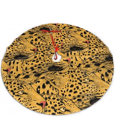 Christmas Tree Skirt Unique Leopard Face Tree Skirts Mat for Christmas Holiday Party Decorations Soft- Easy to Put- Light and...