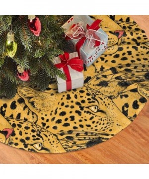 Christmas Tree Skirt Unique Leopard Face Tree Skirts Mat for Christmas Holiday Party Decorations Soft- Easy to Put- Light and...