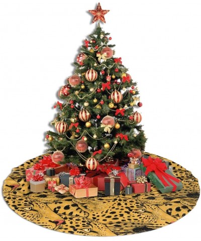 Christmas Tree Skirt Unique Leopard Face Tree Skirts Mat for Christmas Holiday Party Decorations Soft- Easy to Put- Light and...