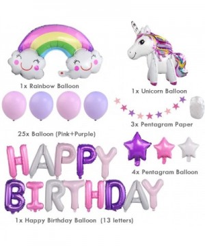 Unicorn Balloons for Birthday- 35 Pcs Birthday Decorations for Girls- Unicorn Party Decoration for Girl Birthday- Happy Birth...