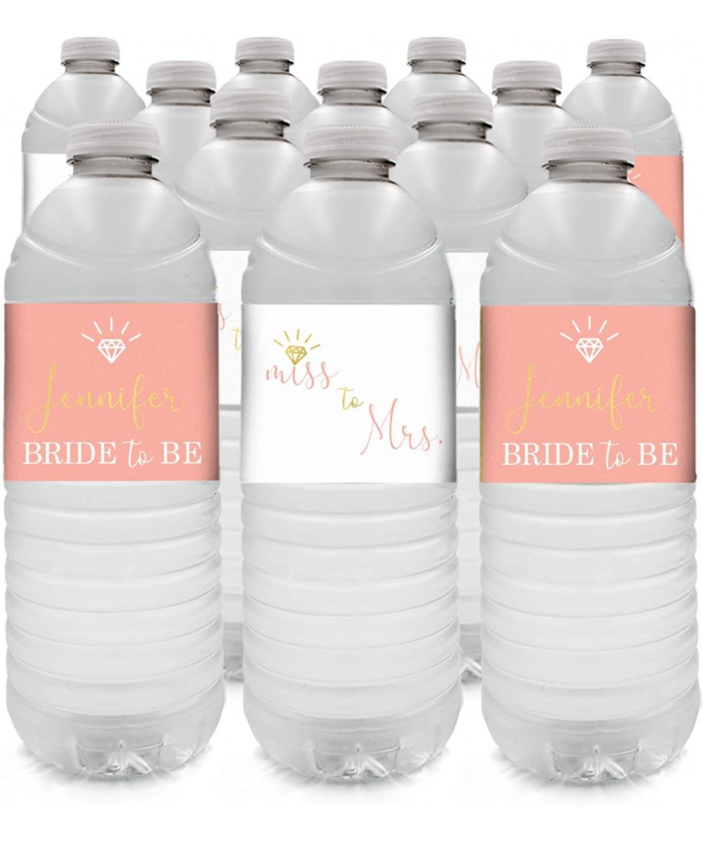 Personalized Bridal Shower Water Bottle Labels - 12 Stickers (Blush) - Blush - CE19DKI2695 $7.95 Favors