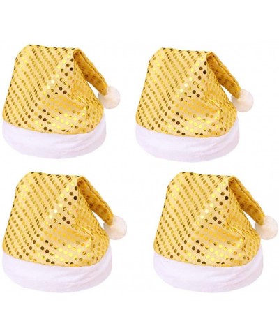 Christmas Santa Sequin Hat Xmas Christmas Costumes Accessories Decoration Hat for Adults (B- Gold) - Gold - CP18XT04EK5 $12.6...