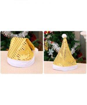 Christmas Santa Sequin Hat Xmas Christmas Costumes Accessories Decoration Hat for Adults (B- Gold) - Gold - CP18XT04EK5 $12.6...