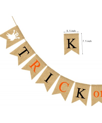 Trick or Treat Burlap Banner - Trick or Treat Halloween Banners - Ghost Festival Party Decorations Supplies (White Ghost) - C...
