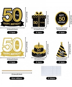 Black Gold 50th Birthday Centerpiece Sticks-50th Birthday Table Toppers -Birthday Party Decorations Accessories-50th Bday Cen...