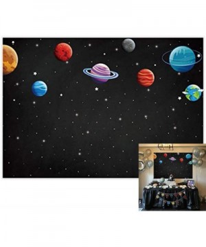 Outer Space Starry Sky Backdrop for Boy Kids Universe Planet Galaxy Birthday Baby Shower Party Cake Table Decoration Banner R...