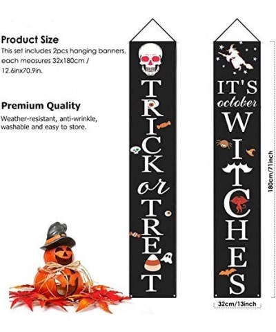 Halloween Decorations Outdoor Decor-It's Witches & Trick or Treat Decorations Sign Outdoor Hanging Sign for Front Door or Ind...