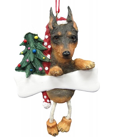 Miniature Pinscher Ornament with Unique "Dangling Legs" Hand Painted and Easily Personalized Christmas Ornament - CQ114WDZRPV...