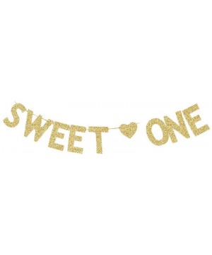 Sweet One Banner- Baby's 1st/First Birthday Party Decorations Gold Gliter Paper Signs - CN198KTWRS4 $6.45 Banners & Garlands