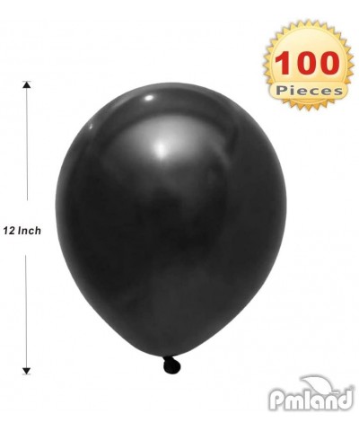 100 Pieces Black Latex Party Balloons 12 Inches - Black - CV197ZKZSSZ $8.94 Balloons