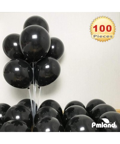 100 Pieces Black Latex Party Balloons 12 Inches - Black - CV197ZKZSSZ $8.94 Balloons