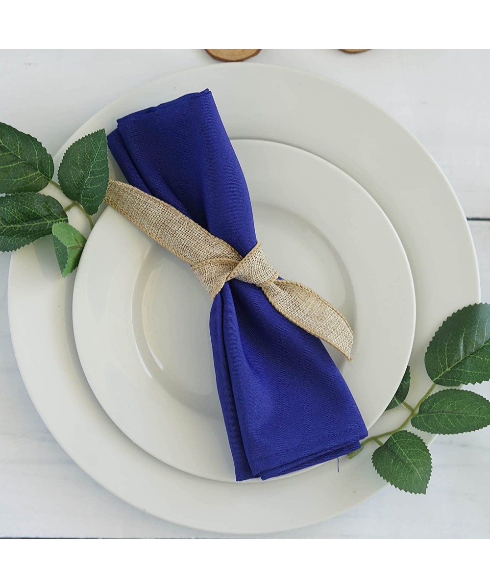 50 pcs 17-Inch Royal Blue Polyester Luncheon Napkins - for Wedding Party Reception Events Restaurant Kitchen Home - Royal Blu...