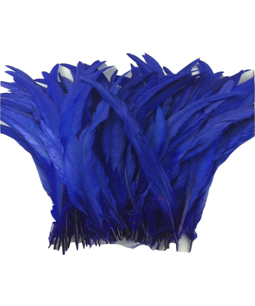 Natural Bleached Dyed 30-35cm Rooster Tail Feather Hats Clothes Costume Decoration Pack of 20 (Royal Blue) - Royal Blue - CR1...