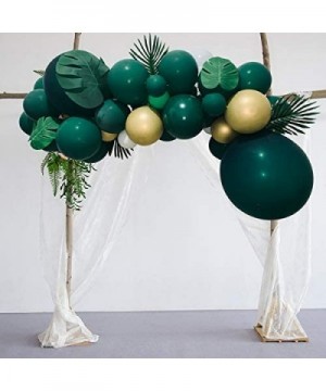 Kalapaty Jungle Theme Party Balloons Kit- 102 pcs White & Gold & Green Balloon Garland and Tropical palm plant Leaves tape Ki...