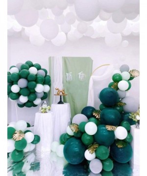 Kalapaty Jungle Theme Party Balloons Kit- 102 pcs White & Gold & Green Balloon Garland and Tropical palm plant Leaves tape Ki...