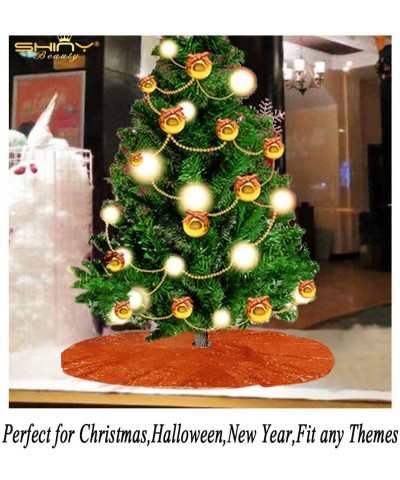 Christmas Tree Skirt Orange Tree Skirt Tree Skirt 30 Inch Christmas Decoration Y1107 - Orange - CB18L8IAGE2 $17.63 Tree Skirts