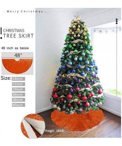 Christmas Tree Skirt Orange Tree Skirt Tree Skirt 30 Inch Christmas Decoration Y1107 - Orange - CB18L8IAGE2 $17.63 Tree Skirts