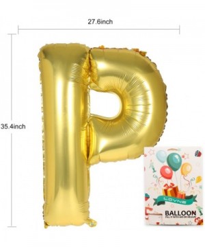 40 Inch Jumbo Gold Alphabet P Balloon Giant Prom Balloons Helium Foil Mylar Huge Letter Balloons A to Z for Birthday Party De...