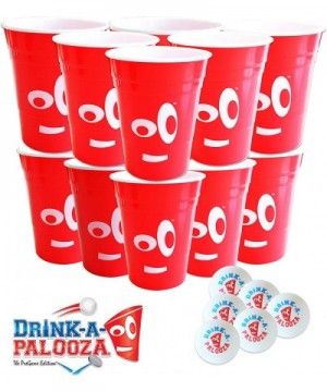 Beer Pong Party Pack 12 hard plastic Party Cups + 6 pack of Beer Pong Balls - beer glasses party supplies for adults Fun Drin...