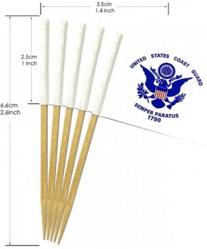 200 Pcs American Coast Guard Cake Topper flag- Small Mini Stick USA Coast Guard Fruit Toothpick Flags-for US Military day Par...
