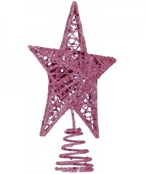 Christmas Tree Topper Star-Glittering Christmas Tree Decoration Ornaments-20cm (Pink) - Pink - CR18AW5U802 $12.92 Tree Toppers