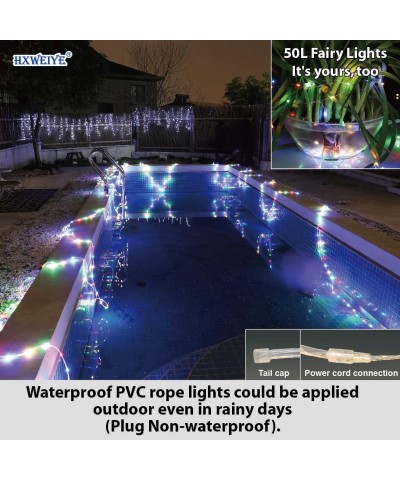 66ft LED Rope Lights Outdoor- Multicolor 200L LED Plugin Copper Wire Fairy Light Indoor with 32 Clips- Timer/Low Voltage/8 Mo...