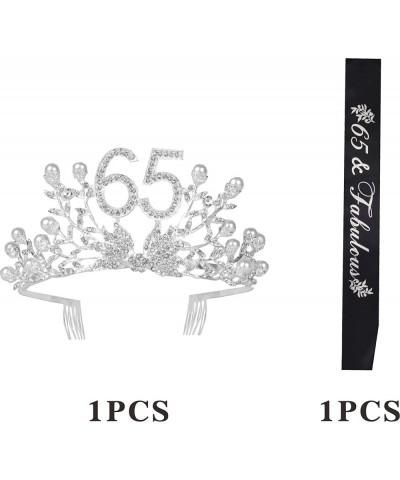 65th Birthday Gifts for Women- 65th Birthday Tiara and Sash- 65 Fabulous Sash and Crystal Tiara- 65th Birthday Decorations fo...