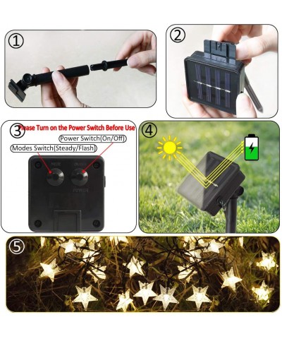 Solar String Lights Outdoor- Solar Powered Star String Lights- 30ft 50LED Waterproof Christmas Solar String Lights for Garden...