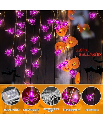 Halloween Spider String Lights- 4.5M 30LED Waterproof Fairy Lights with 2 Lighting Modes Battery Operated Decorative String L...