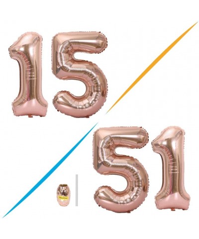 40 Inches Rose Gold Jumbo Digital Number Balloon Huge Giant Balloon Foil Mylar Balloons for Birthday Party Wedding Bridal Sho...
