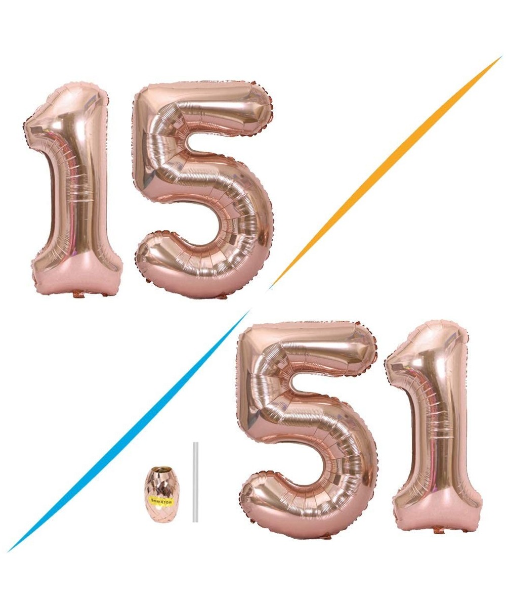 40 Inches Rose Gold Jumbo Digital Number Balloon Huge Giant Balloon Foil Mylar Balloons for Birthday Party Wedding Bridal Sho...