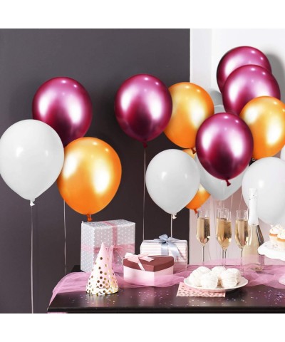 100 Pieces 13 inch Latex Balloons Colorful Round Balloons for Wedding Birthday Festival Party Decoration (White- Wine Red- Or...