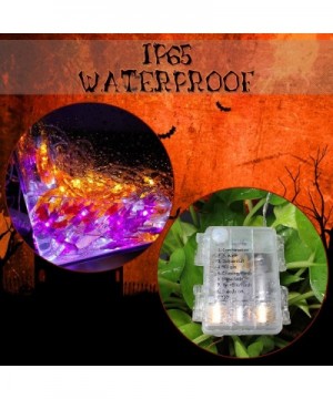 Set of 3 Halloween Decorations Lights with Remote-8 Modes 90 LEDs IP65 Waterproof Battery Operated Pumpkin Bat Ghost Fairy St...