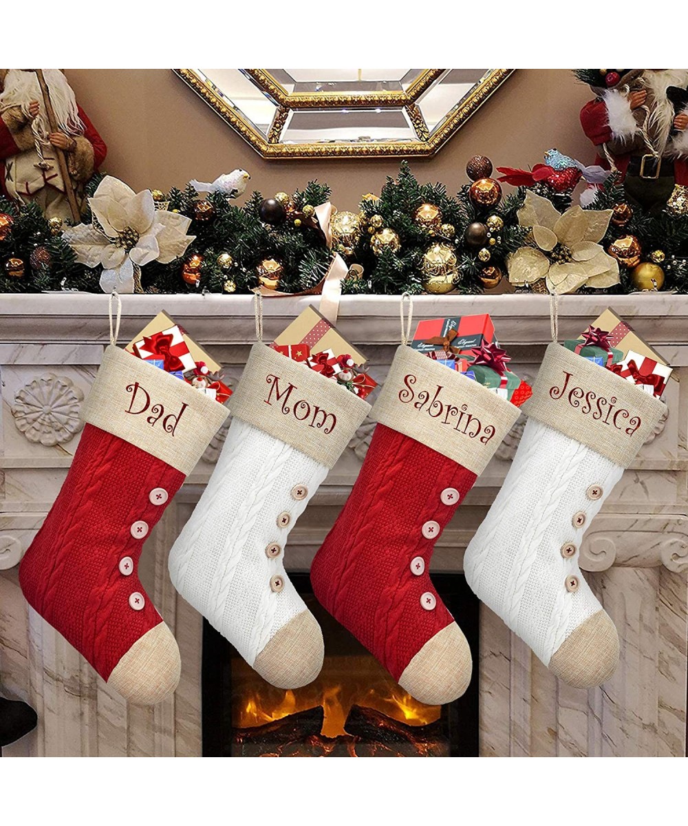 Knit Personalized Christmas Stockings 1 Pack Large Plain Xmas Rustic Monogrammed Custom Stockings Christmas Holiday Fireplace...