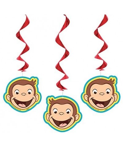 Bigsavings Curious George Birthday Party Supply Decoration Bundle Includes Banner- Mini Centerpieces- Hanging Swirls- 8 Feet ...