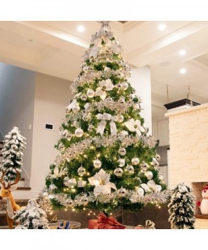 6Pcs Christmas Silver Tinsel Garland- Shiny Sparkly Soft Xmas Metallic Tinsel Classic Hanging Ornaments for Christmas Tree Ho...