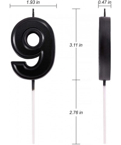 2.76 Inches Black Birthday Number Candles- Glitter Numeral Candles Cake Topper Decoration for Birthdays- Weddings- Reunions- ...