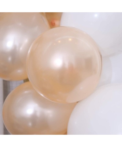 White Gold Balloon Garland Kit- 105Pcs 12Inch Balloon Garland Including Chrome Gold- White- Blush Pearl Confetti Balloons Dec...