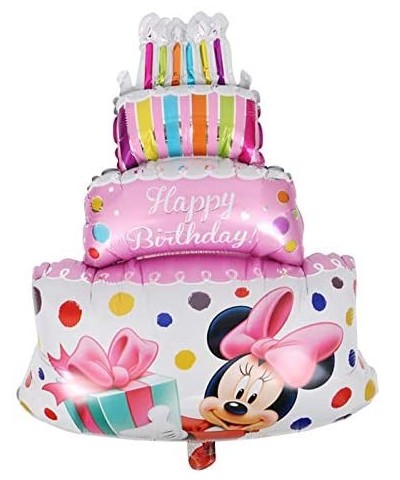 4th Birthday Mickey Mouse Minnie Mouse Balloons for Girl 6 pcs - Party Supplies - Ribbons included - CS18ARRU3TN $6.88 Balloons