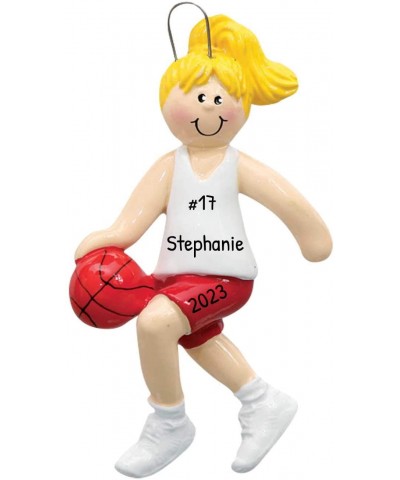 Personalized Basketball Girl Christmas Tree Ornament 2020 - Blonde Team Player Athlete B-Ball Sport Hobby School Profession G...