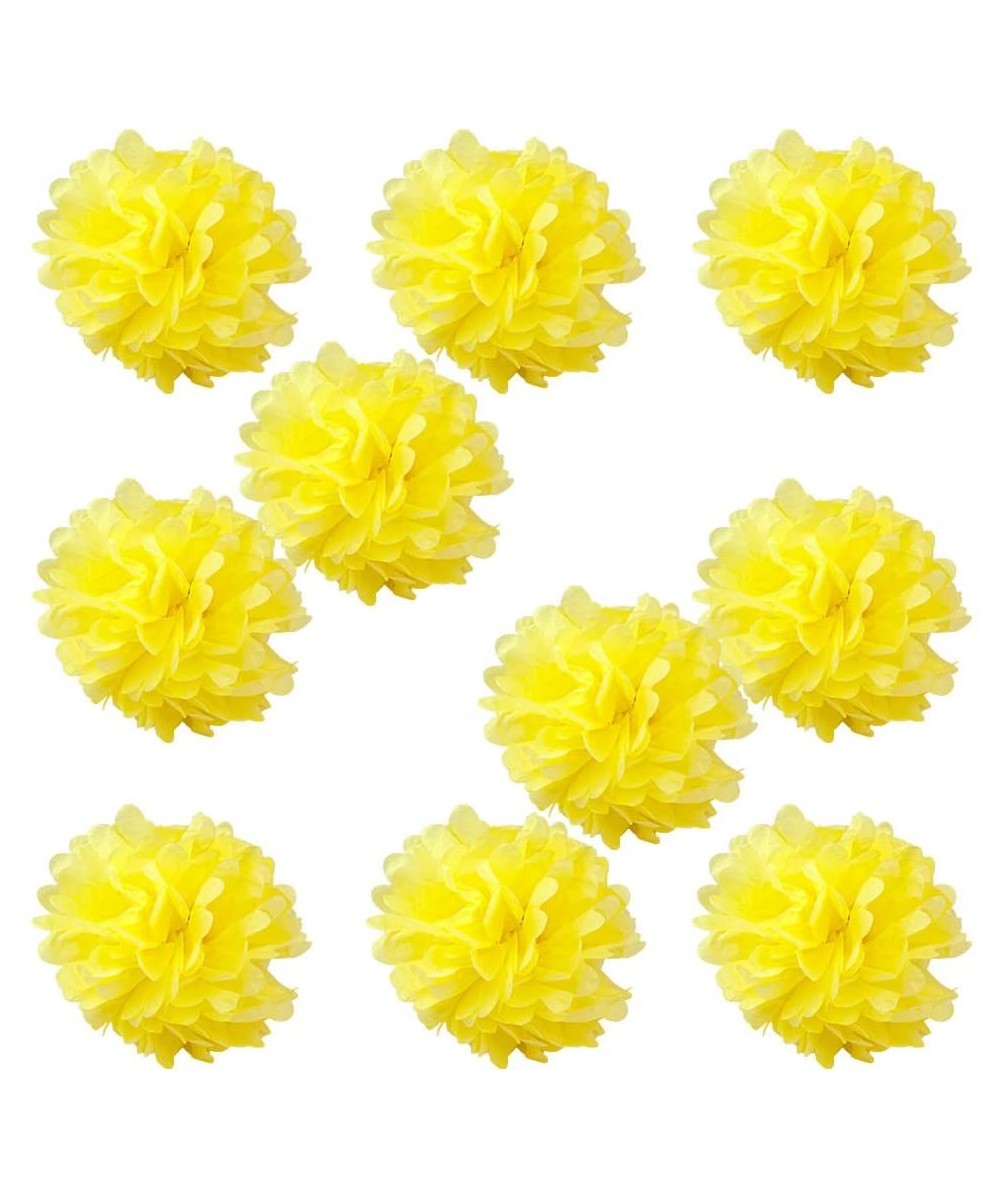 Set of 10 - Yellow 10" - (10 Pack) Tissue Pom Poms Flower Party Decorations for Weddings- Birthday- Bridal- Baby Showers- Nur...