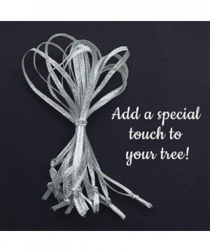 50 Pack Hand Tied Festive Silver Christmas Ornament Ribbons Decoration Hangers - CM1889XNWSX $11.69 Ornaments