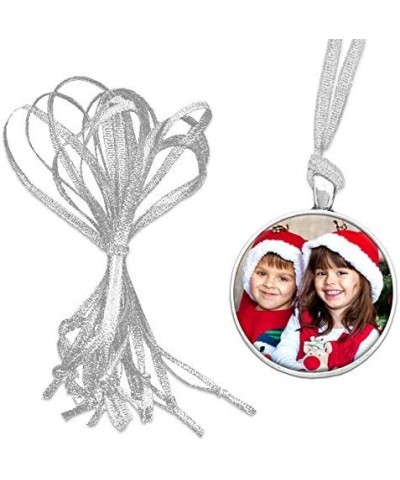 50 Pack Hand Tied Festive Silver Christmas Ornament Ribbons Decoration Hangers - CM1889XNWSX $11.69 Ornaments