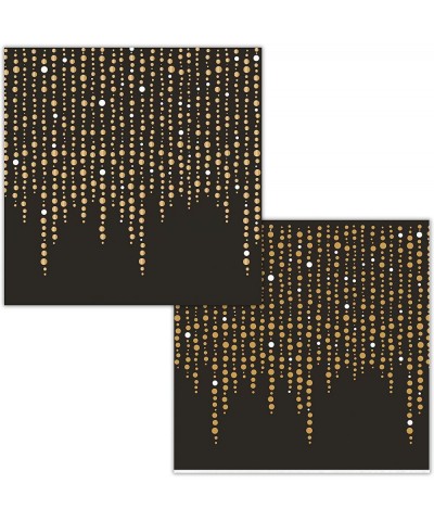 Black and Glittering Gold Foil Dots Beverage Napkins- 48 ct - CR18IXSA2RT $6.98 Tableware