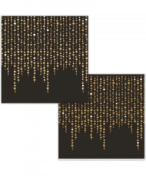 Black and Glittering Gold Foil Dots Beverage Napkins- 48 ct - CR18IXSA2RT $6.98 Tableware