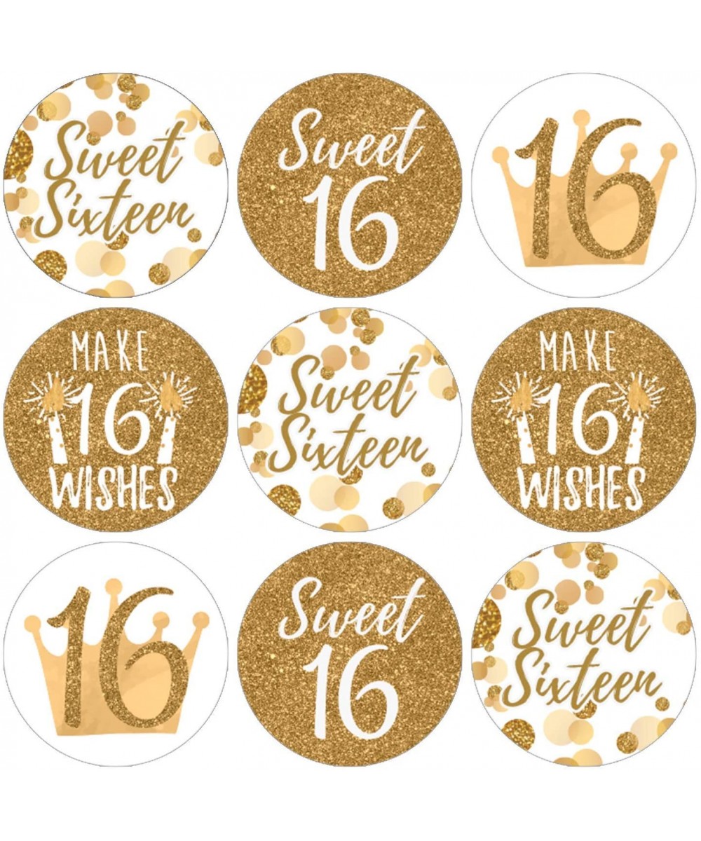 Sweet Sixteen 16th Birthday Party Favor Stickers - 180 Labels (White and Gold) - CP180K4R79L $8.14 Favors