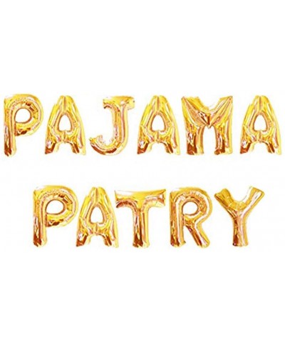 16inch PAJAMA PARTY Letter Banner Foil Balloons- Gold Alphabet Mylar Balloons for Wedding Bachelorette Weddings Bridal Shower...