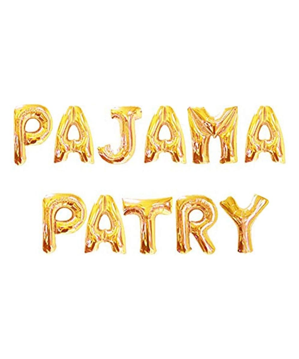 16inch PAJAMA PARTY Letter Banner Foil Balloons- Gold Alphabet Mylar Balloons for Wedding Bachelorette Weddings Bridal Shower...