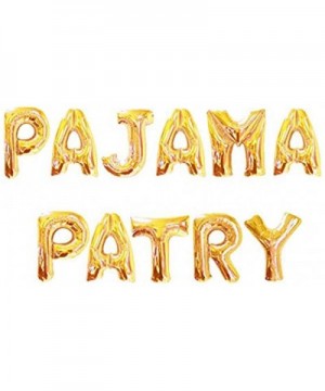 16inch PAJAMA PARTY Letter Banner Foil Balloons- Gold Alphabet Mylar Balloons for Wedding Bachelorette Weddings Bridal Shower...